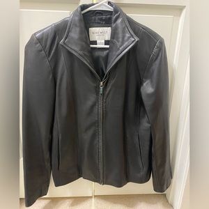 Nine West black leather jacket